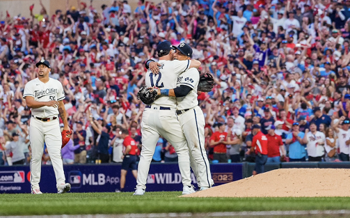 The Minnesota Twins finally snap their 18-game playoff losing streak