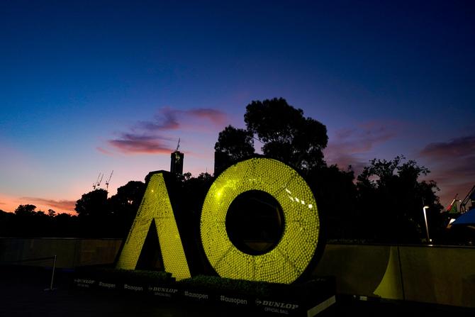 AO logo at the 2020 Australian Open.