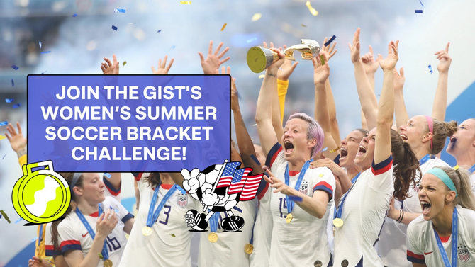 The GIST's women's soccer ball carrying an American flag