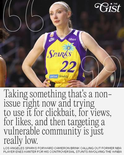 Mic drop moment from Sparks forward Cameron Brink. 🎤