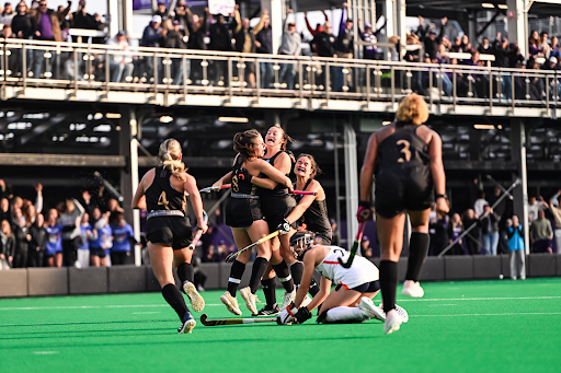 Northwestern celebrates its Final Four berth after defeating Virginia 3-2 in overtime.