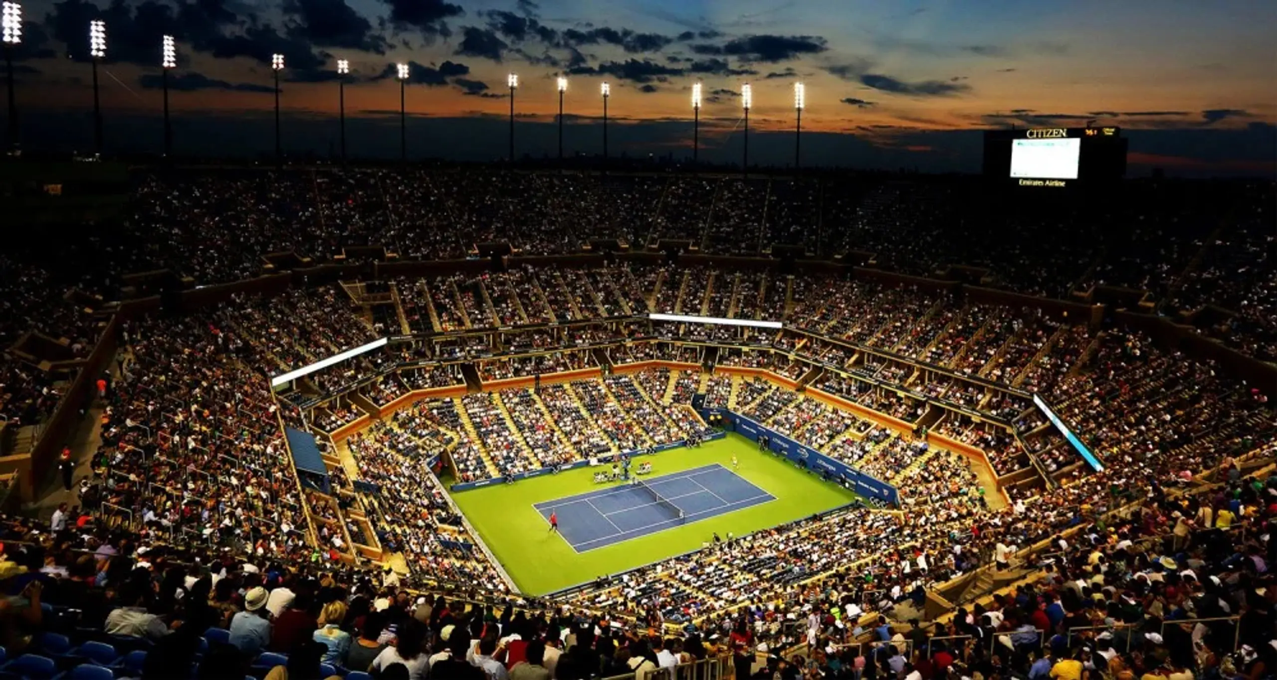 A night match at the US Open