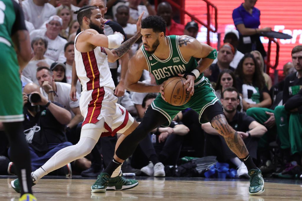 The Boston Celtics stave off elimination in Game 4 against the Miami Heat