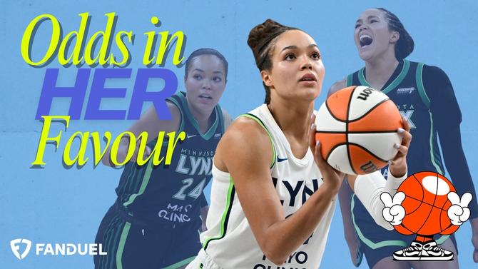 A collage of Napheesa Collier next to text "Odds in her favour" with FanDuel