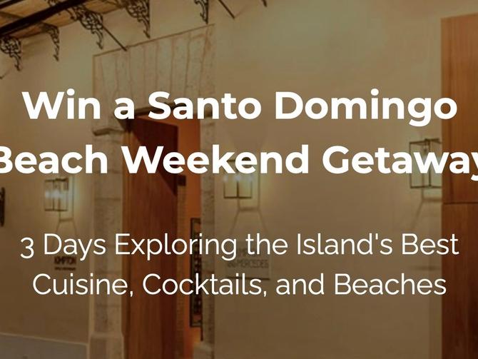 A graphic promoting the Santo Domingo Beach Weekend Getaway.