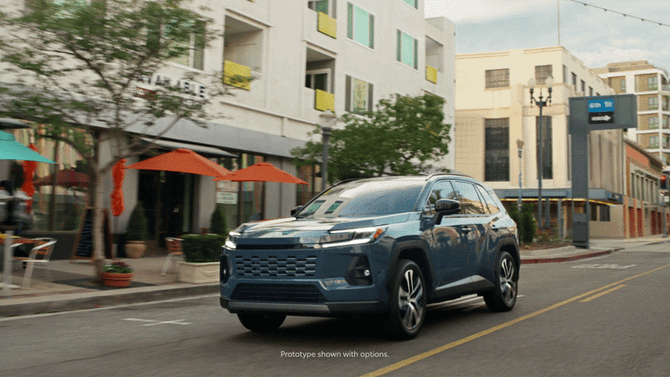 RAV4 driving through ubran area, text reads, "What's your RAV4?"