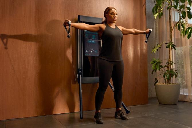 Tennis icon Serena Williams utilizes the Tonal at-home smart gym system.