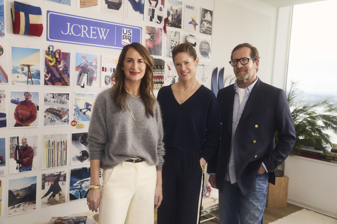 Left to right: Libby Wadle, CEO of J.Crew Group; Sophie Goldschmidt, President and CEO of U.S. Ski & Snowboard; and Kevin Ulrich, J.Crew Group Chairman.