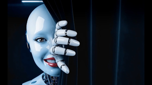 A robot smiles in an AI-generated advertisement for Svedka Vodka.