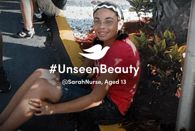 A photo of Sarah Nurse when she was 13 years old for Dove's #UnseenBeauty campaign