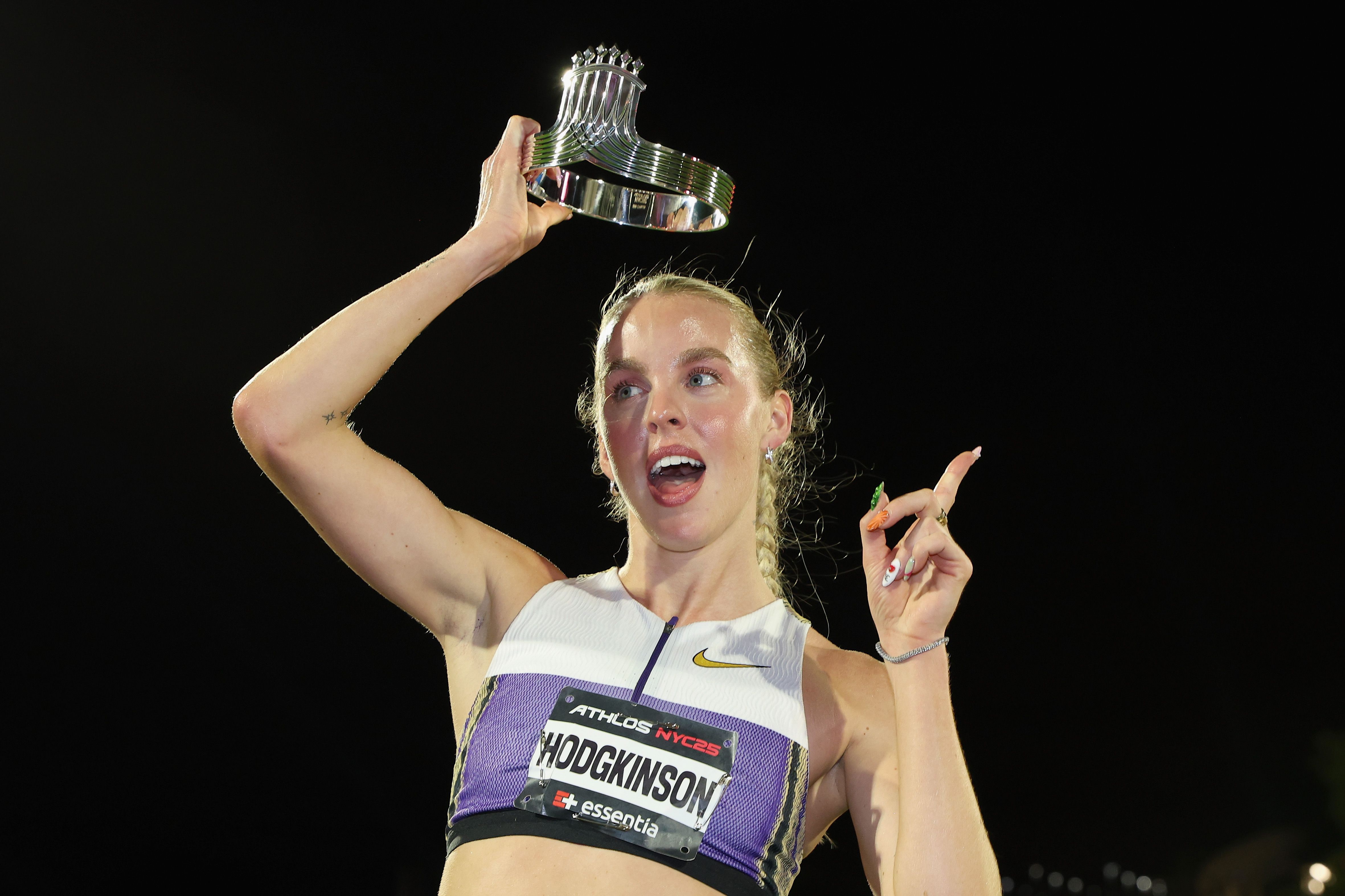 Keely Hodgkinson with the crown