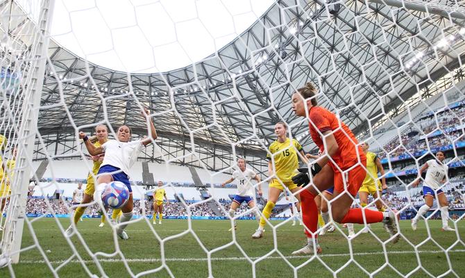 Trinity Rodman scores against Australia