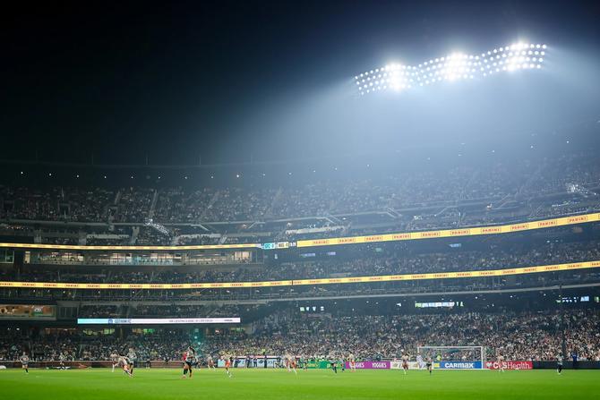 Gotham FC and the Washington Spirit play at Citi Field on July 15, 2026 in New York, New York.