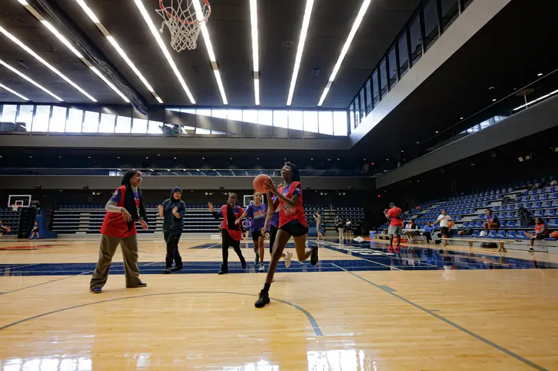 Kids playing basketball