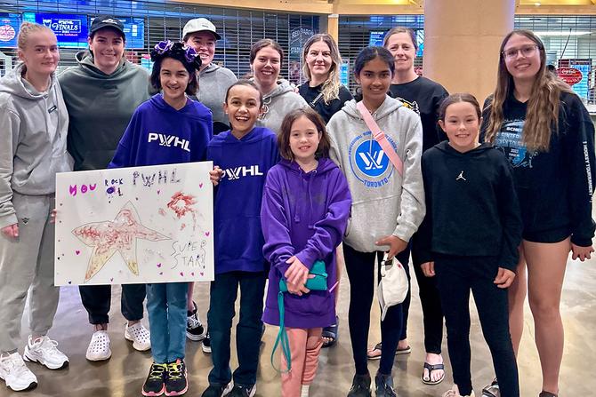 PWHL fans taking in Game 3 of the PWHL finals