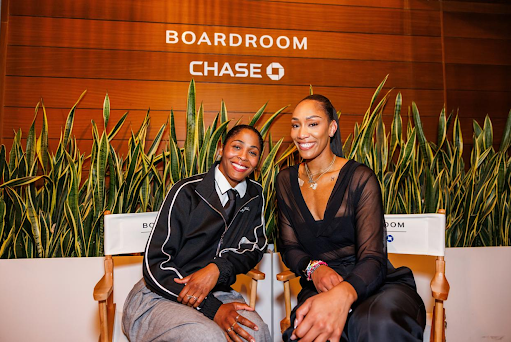 A'ja Wilson was joined by former Las Vegas Aces teammate, Sydney Colson, at an event celebrating her partnership with Chase.