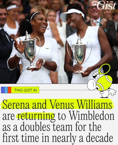 Serena and Venus Williams have officially accepted a Wimbledon doubles wild card. 🤩