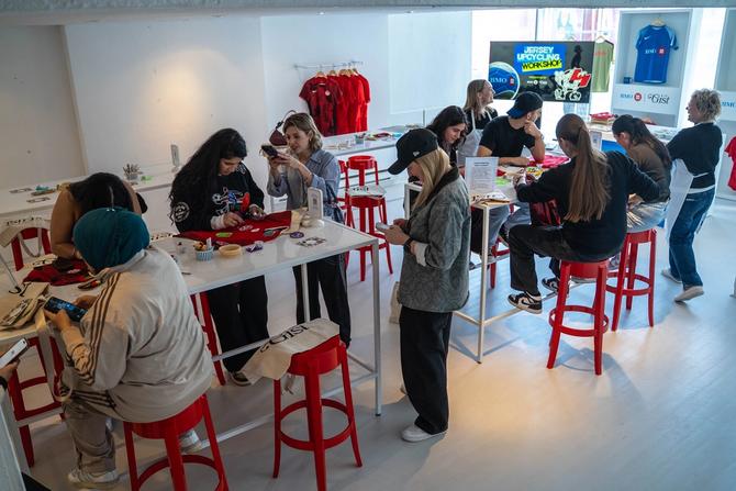 Tables show DIY materials to upcycle soccer jerseys