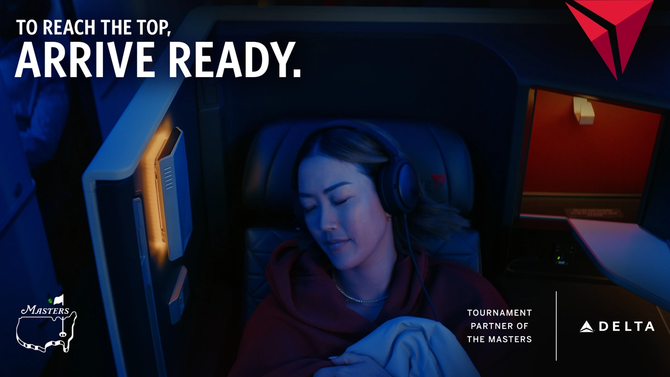 A woman sleeping on a Delta flight