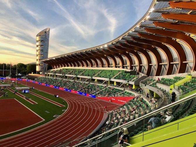 A view of the track at Hayward Field