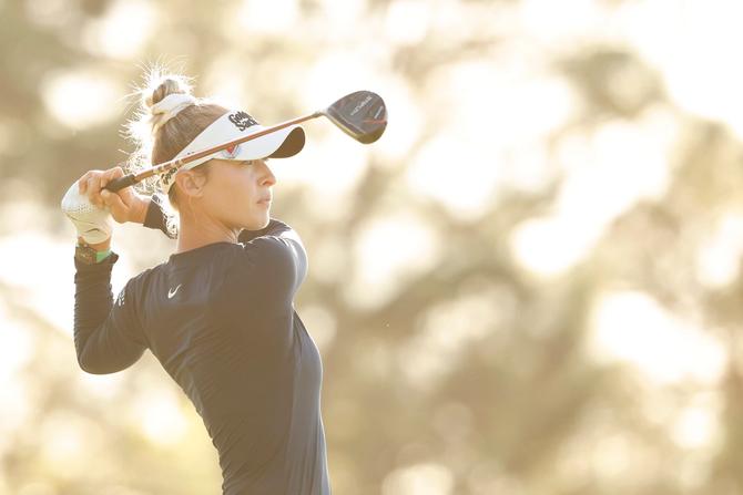 Nelly Korda plays a shot during the final round of The ANNIKA driven by Gainbridge on November 17th.