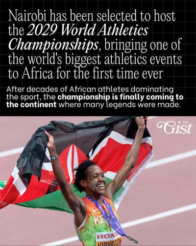 For the first time ever, the World Athletics Championships are coming to the African continent, with Nairobi, Kenya officially selected to host the 2029 edition. 💪
