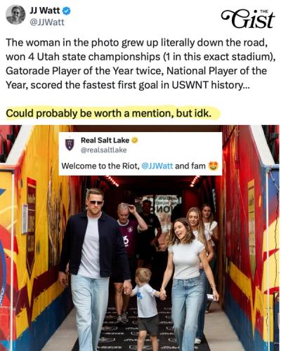 After Real Salt Lake left former NWSL and USWNT star Kealia Watt out of a post, JJ set the record straight. 😌