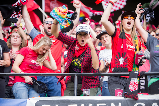 Portland Thorns fans. While Portland Thorns fans skew more female than Timbers fans, the team found that its season ticket-holders were a 50-50 gender split.