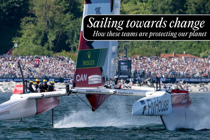 A SailGP boat on the water