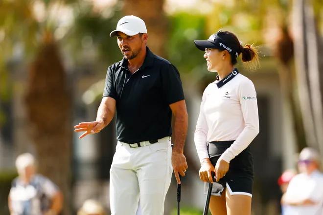 Lydia Ko and Jason Day chat during the Grant Thornton Invitational.