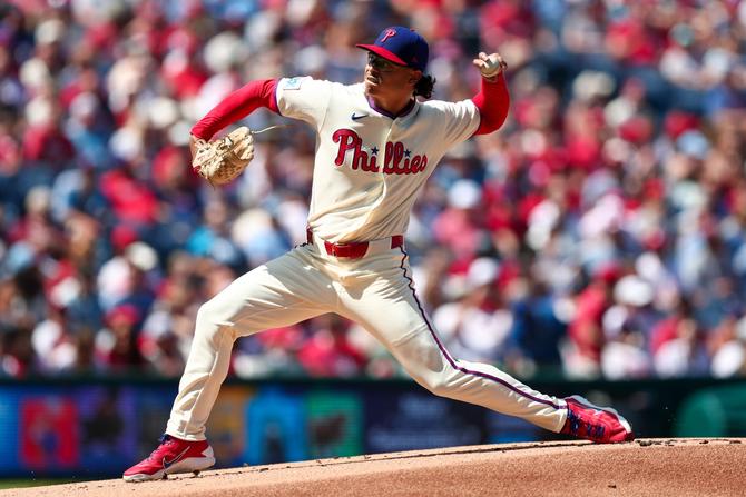 Jesus Luzardo pitches