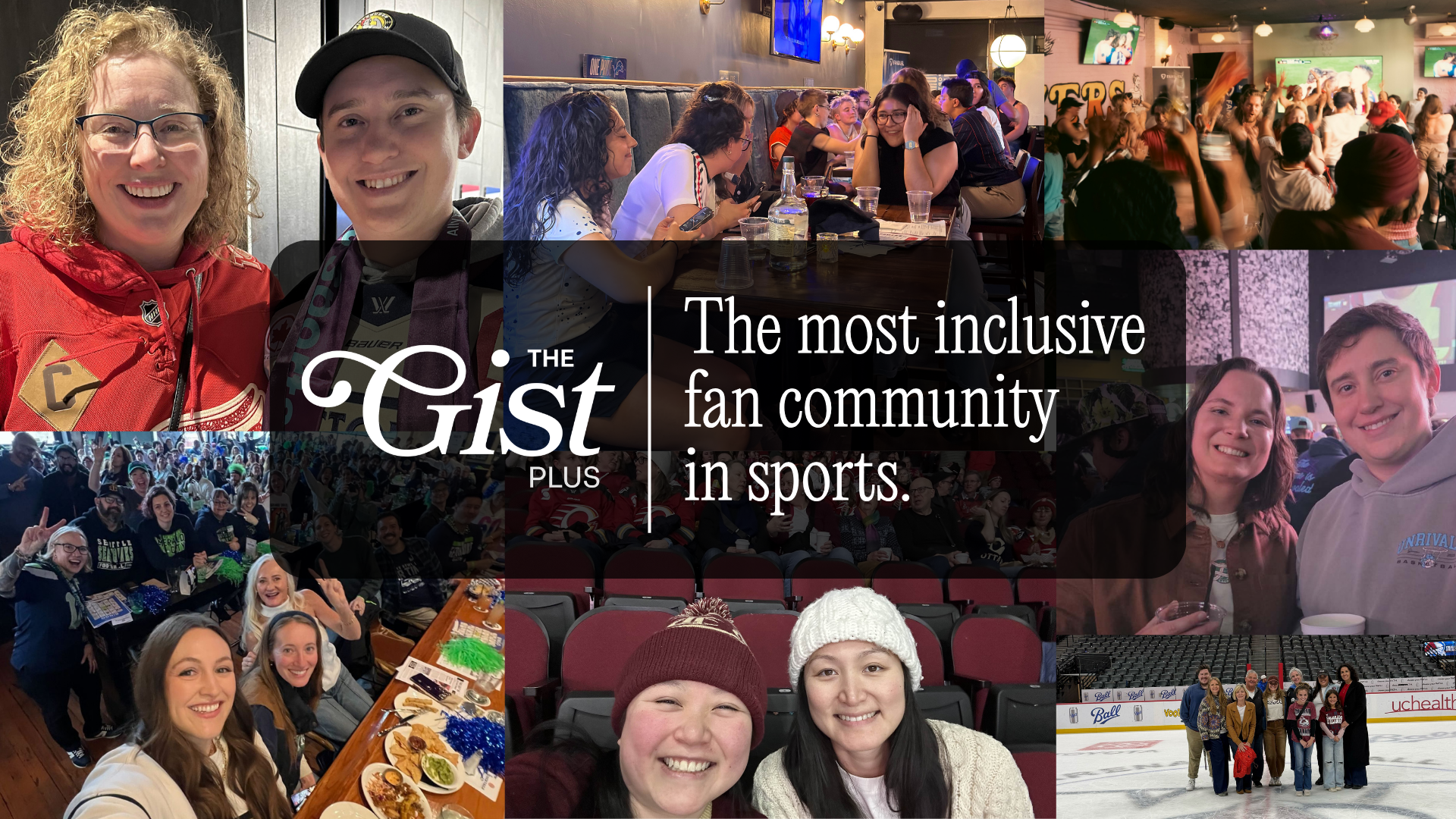A collage of fans with the text: "The most inclusive fan community in sports."