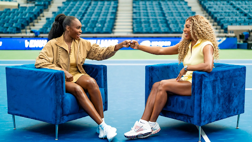 Venus and Serena Williams recorded the first episode of their new podcast at Arthur Ashe Stadium.
