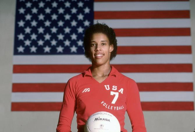 Team USA women’s volleyball Olympian Flo Hyman poses for the camera circa 1984.