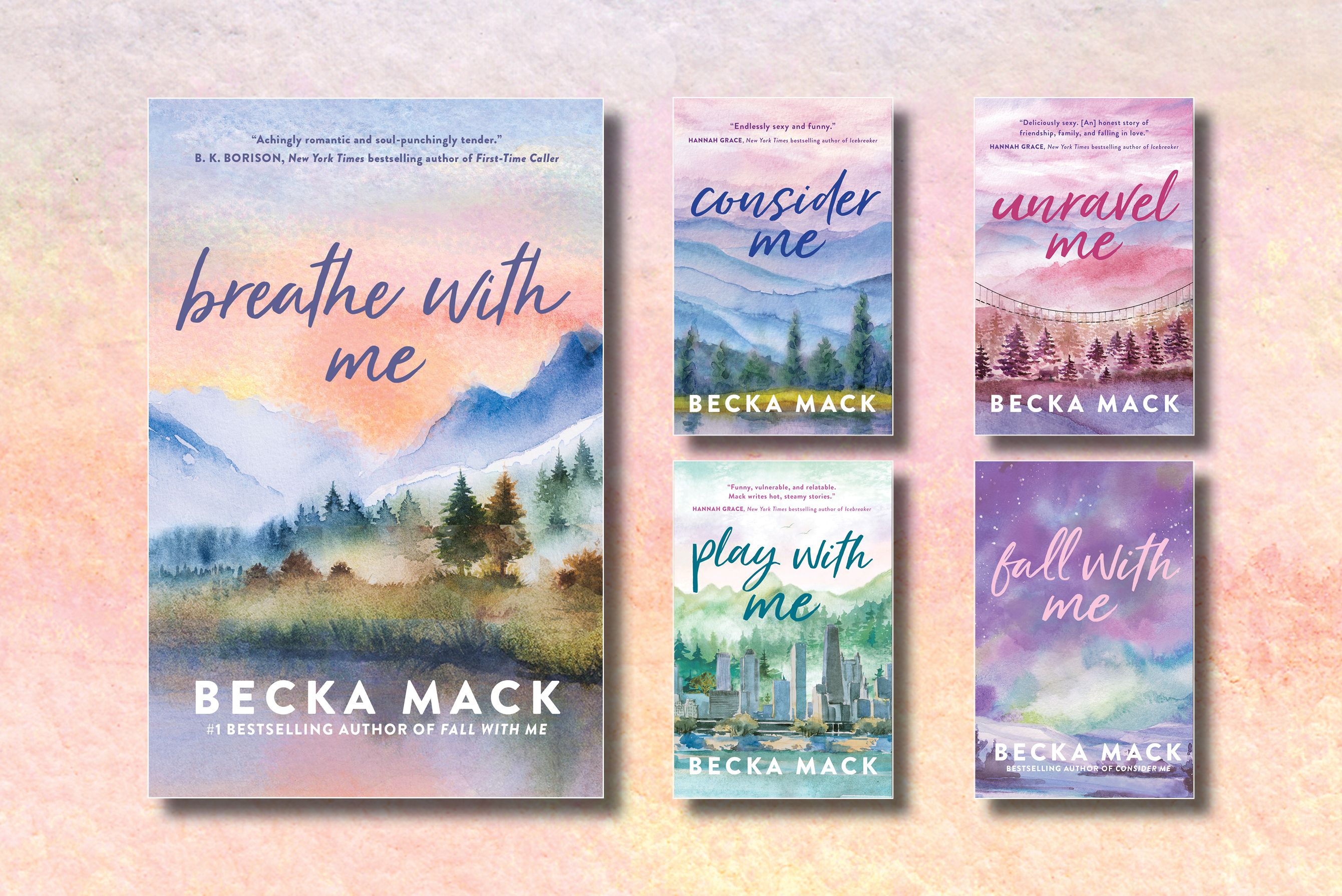A graphic of books written by Becka Mack