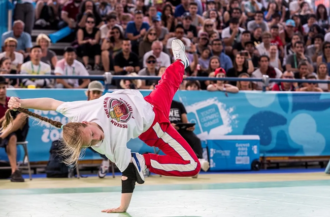 Russian breaker Matina busts a move at the Buenos Aires 2018 Youth Olympic Games.
