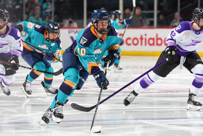 NY Sirens forward Sarah Fillier skates during the first period against the Minnesota Frost.