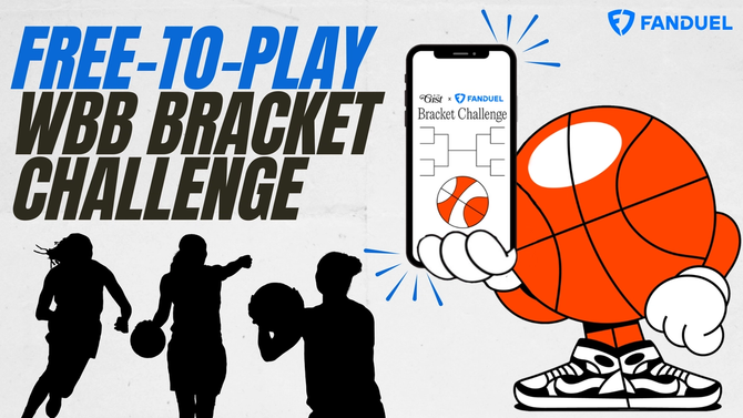 A graphic promoting The GIST's women's basketball bracket challenge with FanDuel