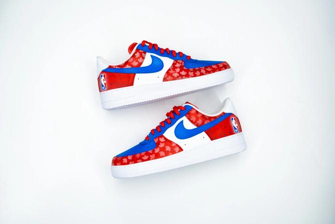 An image of a pair of custom Air Force 1s