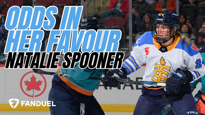 A graphic with an image of Natalie Spooner and text reading "Odds in Her Favour: Natalie Spooner".
