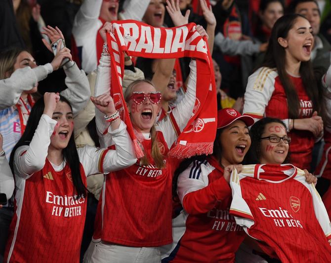 Arsenal fans before the match between A-League All Stars Women and Arsenal Women at Marvel Stadium on May 24, 2024 in Melbourne, Australia.