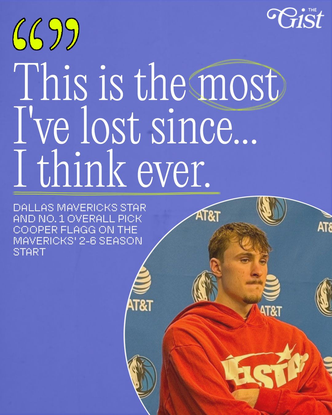 Dallas Mavericks star Cooper Flagg isn't used to losing