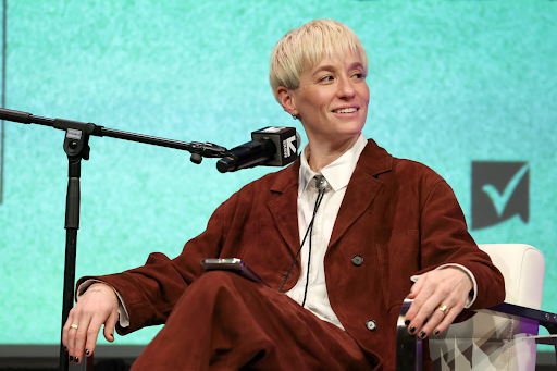 Megan Rapinoe during a live show of her podcast in March.