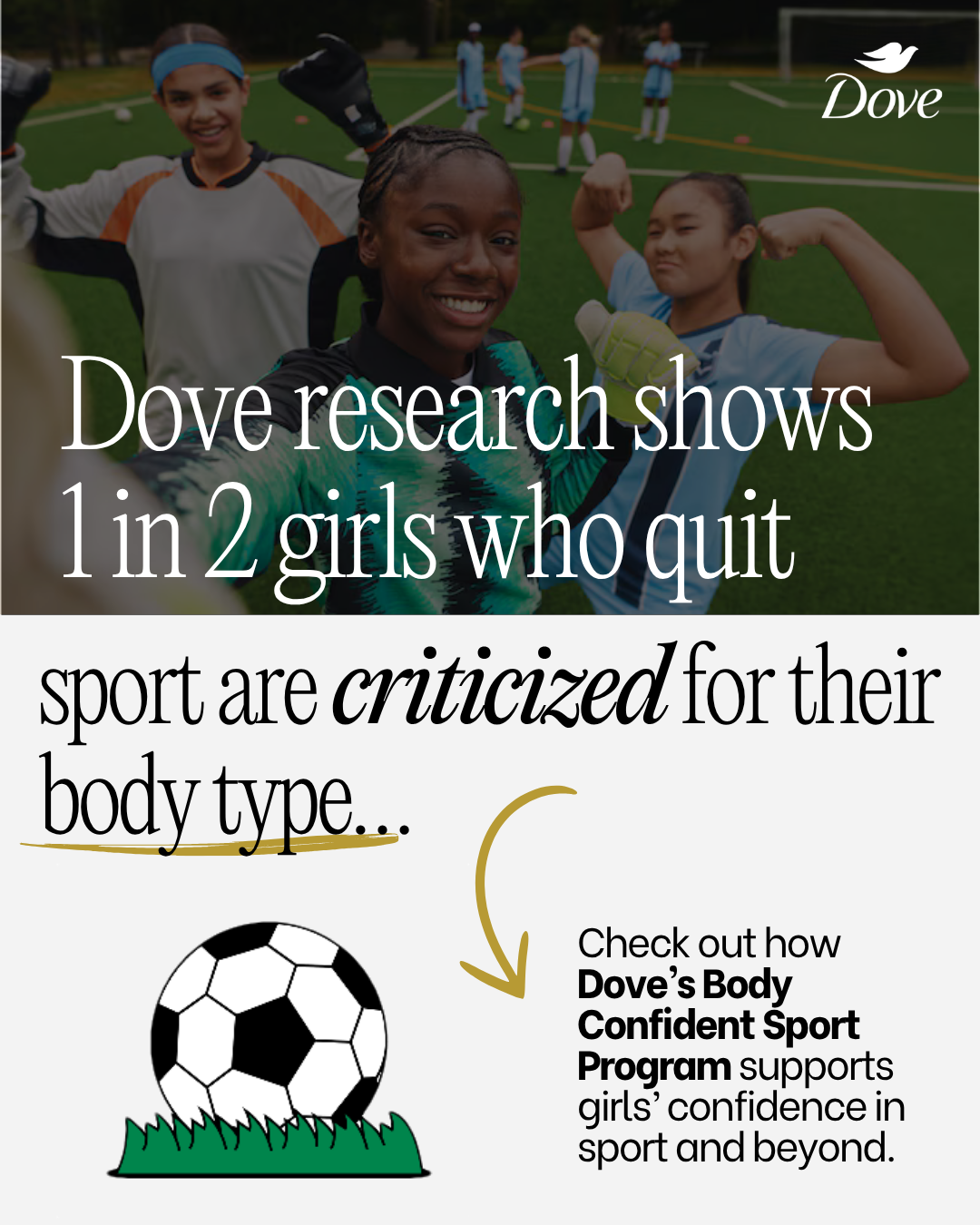 Body shaming and appearance-based judgment is pushing girls out of sport. 💔⁣