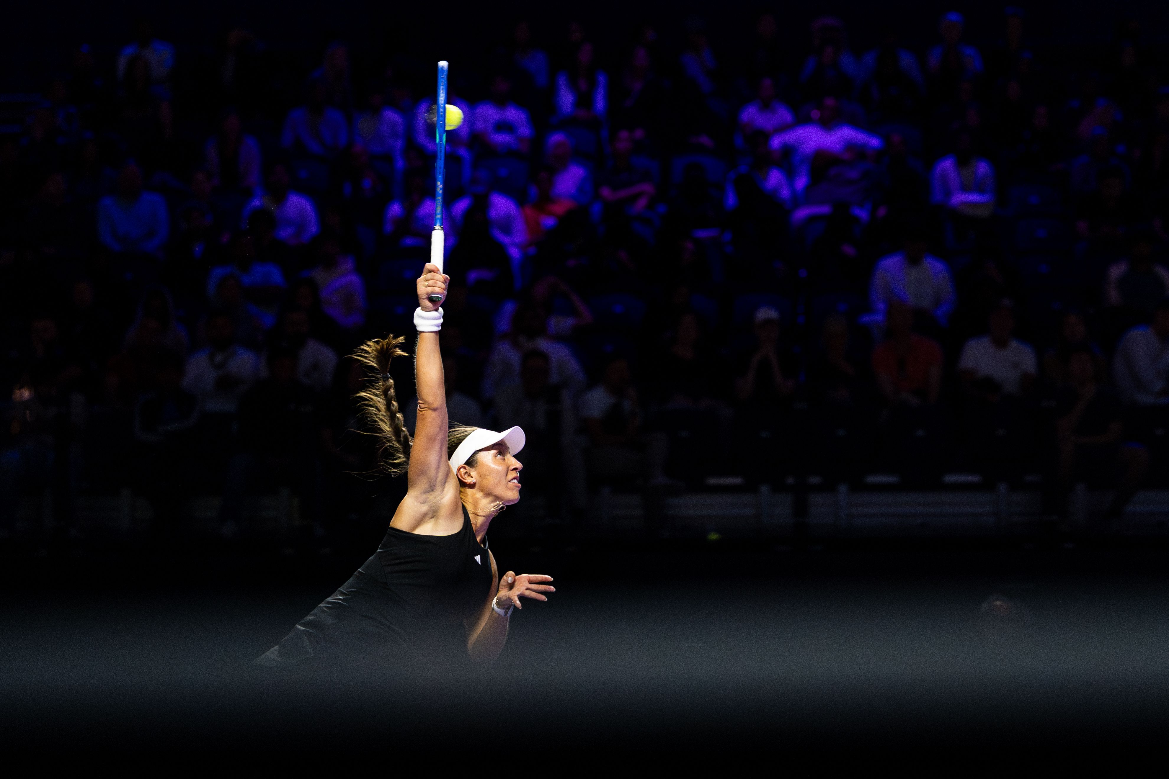 American Jessica Pegula serves the ball.