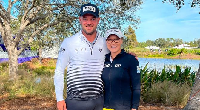 Corey Conners and Brooke Henderson