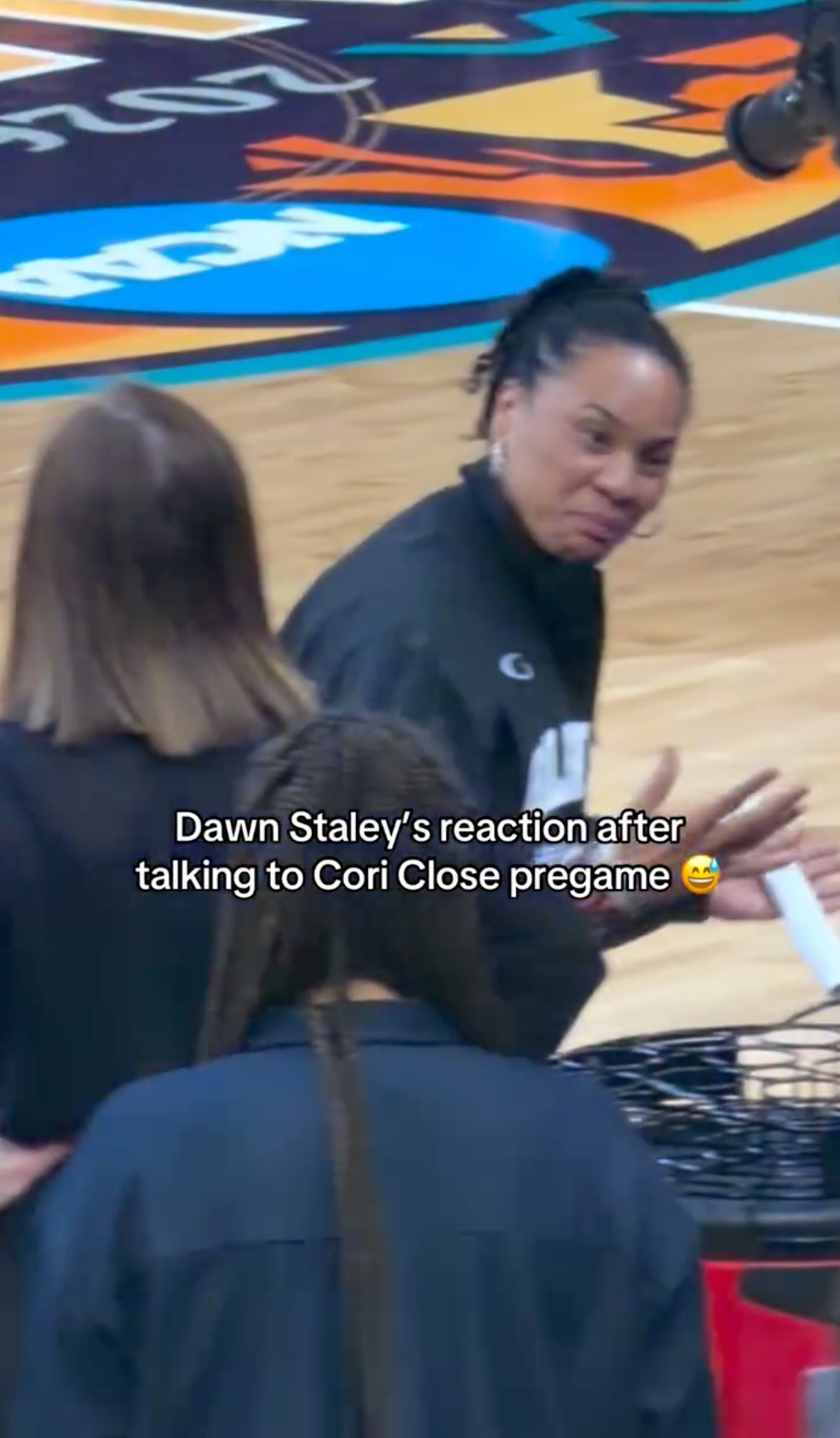Never change, Dawn 😂 Coach Staley with the humor after Friday's viral interaction with UConn's Geno Auriemma