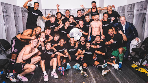 Inter Miami celebrates their 2024 Supporters’ Shield win.
