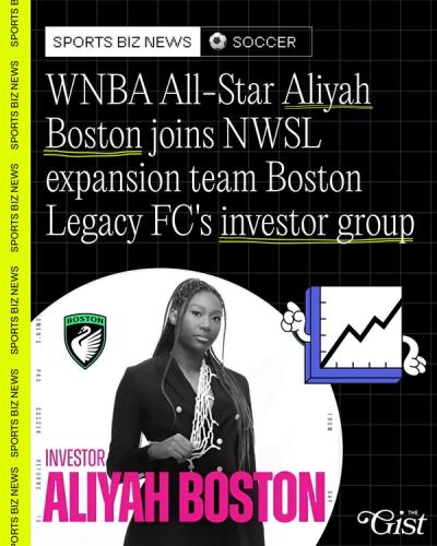 Add investor to WNBA star Aliyah Boston's resume