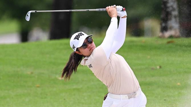 Auston Kim plays her second shot at the HSBC Women’s World Championship.
